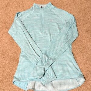 Nike Pro Women’s Dri-Fit 1/4 Zip Running Top- Fleece lined, Light Blue